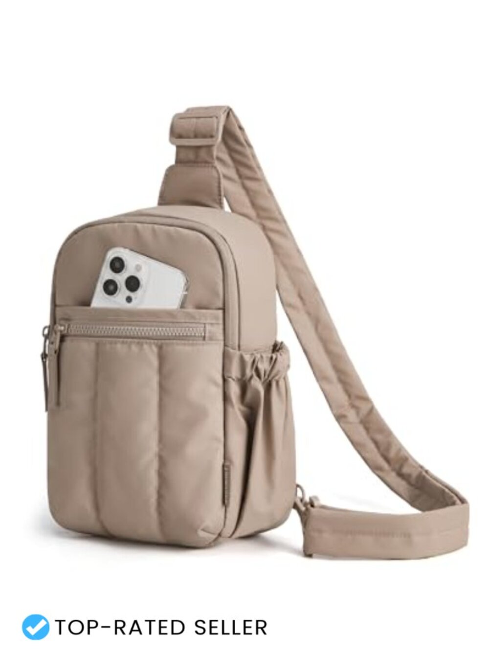 Small Puffer Crossbody Sling Bag Water Resistant Nylon Adjustable Strap